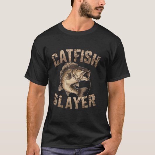 ナマズ漁師とナマズ愛好家のためのナマズスレイヤー Tシャツ (正面)