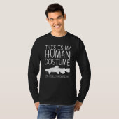 ナマズ簡単ハロウィーン人間の衣装フィッシャーマズネコ Tシャツ (正面フル)