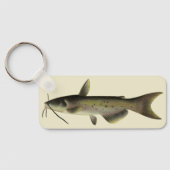 ナマズ釣り、ビンテージの海洋生物河川魚 キーホルダー (裏面)