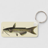 ナマズ釣り、ビンテージの海洋生物河川魚 キーホルダー (正面)