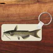 ナマズ釣り、ビンテージの海洋生物河川魚 キーホルダー (正面)