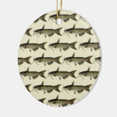 ナマズ釣り、ヴィンテージの水生生物河川魚 セラミックオーナメント (左)