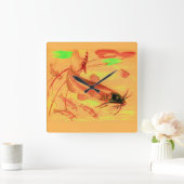 ナマズ スクエア壁時計 (ホーム)