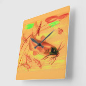 ナマズ スクエア壁時計 (傾斜)