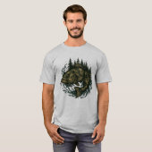 ナマズ 湖釣り 山 フィッシャーマン フィッシュ  Tシャツ (正面フル)
