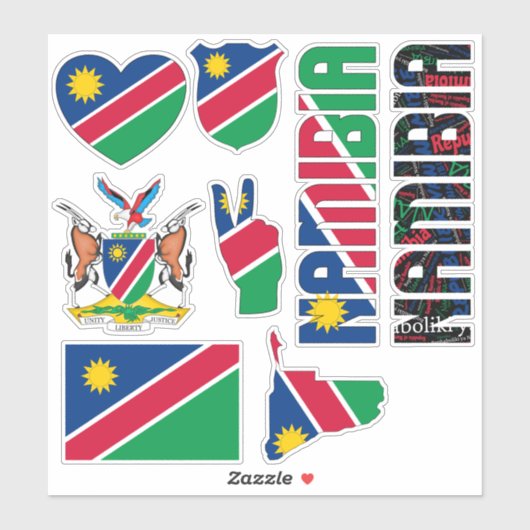 ナミビアが国のシンボルを形作る シール (シート)