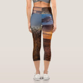 ナミビアのカラハリ砂漠に沈む夕日 カプリレギンス (裏面)