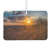 ナミビアのカラハリ砂漠に沈む夕日 カーエアーフレッシュナー (裏面)