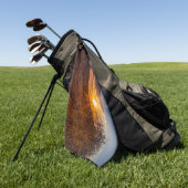 ナミビアのカラハリ砂漠に沈む夕日 ゴルフタオル (グリーン)