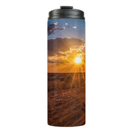 ナミビアのカラハリ砂漠に沈む夕日 タンブラー