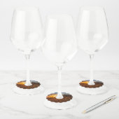 ナミビアのカラハリ砂漠に沈む夕日 ワイングラスタグ (セット)