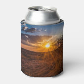 ナミビアのカラハリ砂漠に沈む夕日 缶クーラー (缶正面)
