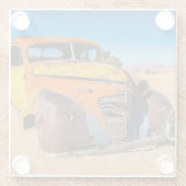 ナミビアのソリティアにある古い廃車 ガラスコースター (裏面)