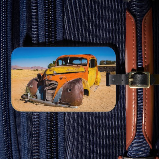 ナミビアのソリティアにある古い廃車 ラゲッジタグ (正面インサイチュ4)