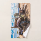 ナミビアのソリティアにある古くて捨てられた#3車 バスタオルセット (ハンドタオル)