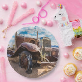 ナミビアのソリティアにある古くて捨てられた#3車 ペーパープレート (パーティー)