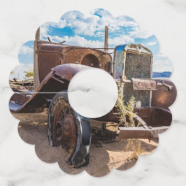 ナミビアのソリティアにある古くて捨てられた#3車 ワイングラスタグ