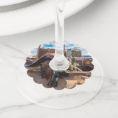 ナミビアのソリティアにある古くて捨てられた#3車 ワイングラスタグ (クローズアップ)