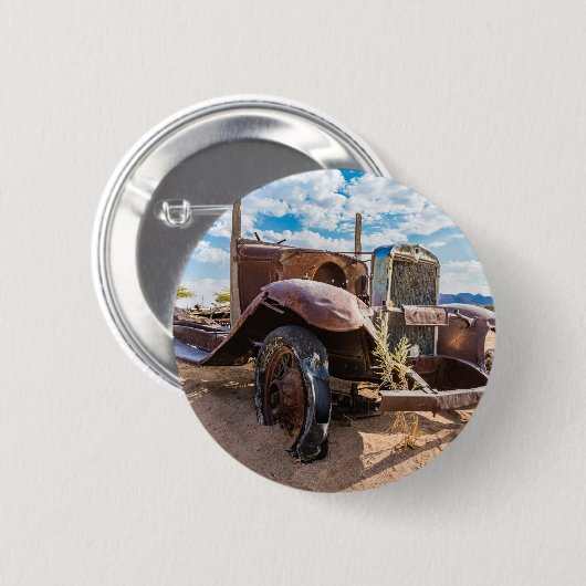 ナミビアのソリティアにある古くて捨てられた#3車 缶バッジ (正面&裏面)