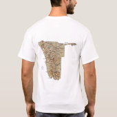 ナミビアの旗+地図+テキストTシャツ Tシャツ (裏面)