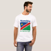 ナミビアの旗+地図+テキストTシャツ Tシャツ (正面フル)