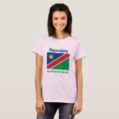 ナミビアの旗+地図+テキストTシャツ Tシャツ (正面フル)