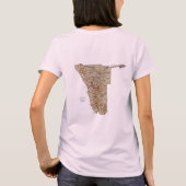 ナミビアの旗+地図+テキストTシャツ Tシャツ (裏面)