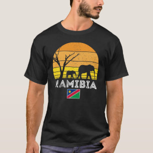 ナミビアエレファントサファリサンセットTシャツ Tシャツ