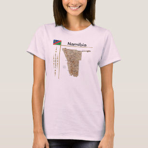 ナミビアマップ+フラグ+タイトルTシャツ Tシャツ
