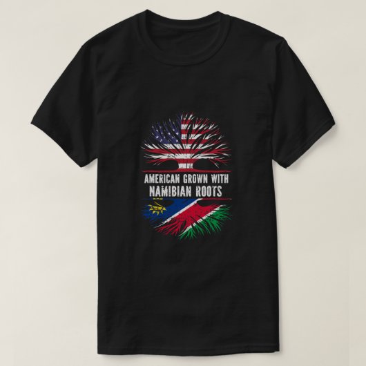 ナミビアンルーツで栽培されたアメリカ国旗Namibi Tシャツ (デザイン正面)