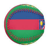 ナミビア国旗とコート・オブ・アームズ 野球ボール (正面左)