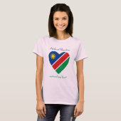 ナミビア国旗スウィートハートTシャツ Tシャツ (正面フル)