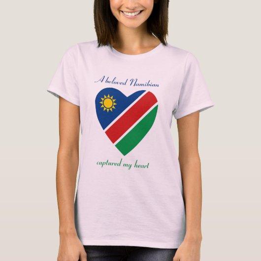 ナミビア国旗スウィートハートTシャツ Tシャツ (正面)