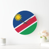 ナミビア国旗 ラージ壁時計 (ホーム)