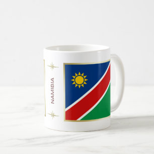 ナミビア国旗+地図マグ コーヒーマグカップ