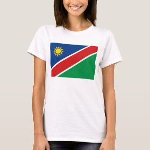 ナミビア国旗x地図Tシャツ Tシャツ