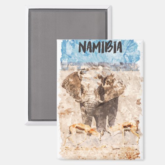 ナミビア・アフリカ野生生物サファリ マグネット (正面/裏面)