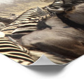 ナミビア、エトシャ国立公園。たった一人のキリン ポスター (角)