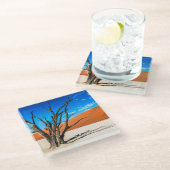 ナミビア，デアドブリの枯れ木 ガラスコースター (アングル)