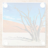 ナミビア，デアドブリの枯れ木 ガラスコースター (裏面)