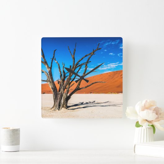 ナミビア,デアドブリの枯れ木 スクエア壁時計 (ホーム)