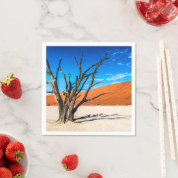 ナミビア，デアドブリの枯れ木 スタンダードカクテルナプキン