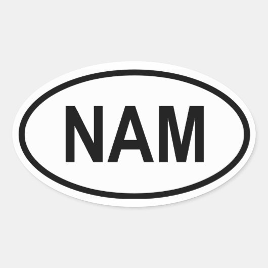 ナミビア「NAM」 楕円形シール (正面)