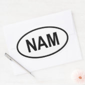 ナミビア「NAM」 楕円形シール (封筒)