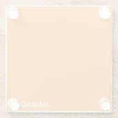 ナムアクアオレンジ色の名前 ガラスコースター (裏面)