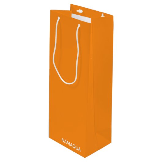 ナムアクアオレンジ色の名前 ワインギフトバッグ (正面アングル)