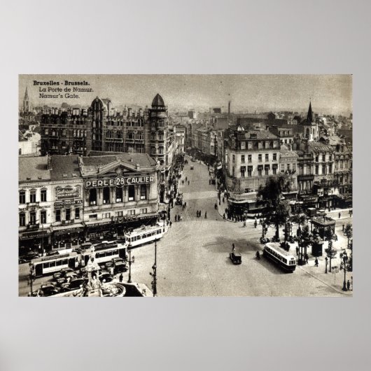 ナムールズゲートブリュッセルベルギーヴィンテージ1932 ポスター (正面)