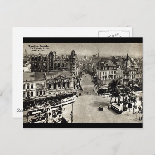 ナムールズゲートブリュッセルベルギーヴィンテージ1932 ポストカード (正面/裏面)