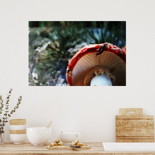 ナメクジ付きアマニタ・ムスカリア ポスター (キッチン)