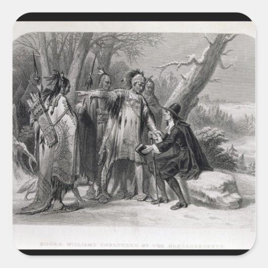ナラガンセットに保護されたロジャー・ウィリアムズ スクエアシール (正面)
